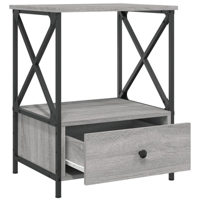 Comodini 2 pz Grigio Sonoma 50x41x65 cm in Legno Multistrato