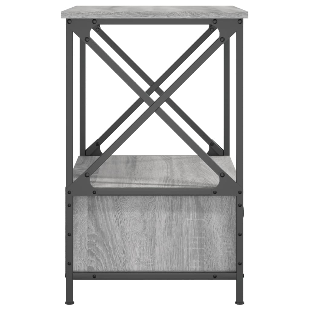 Comodini 2 pz Grigio Sonoma 50x41x65 cm in Legno Multistrato