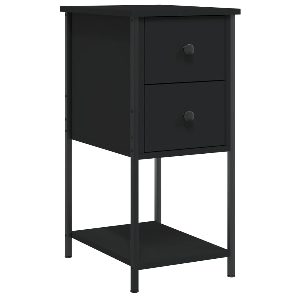 Comodino Nero 32x42x70 cm in Legno Multistrato - homemem39