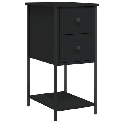 Comodino Nero 32x42x70 cm in Legno Multistrato - homemem39
