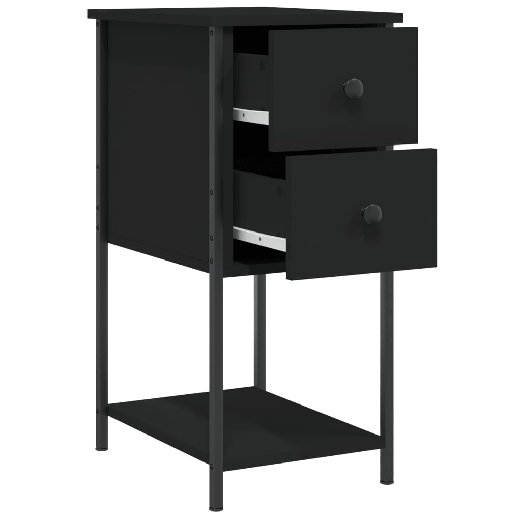 Comodino Nero 32x42x70 cm in Legno Multistrato - homemem39