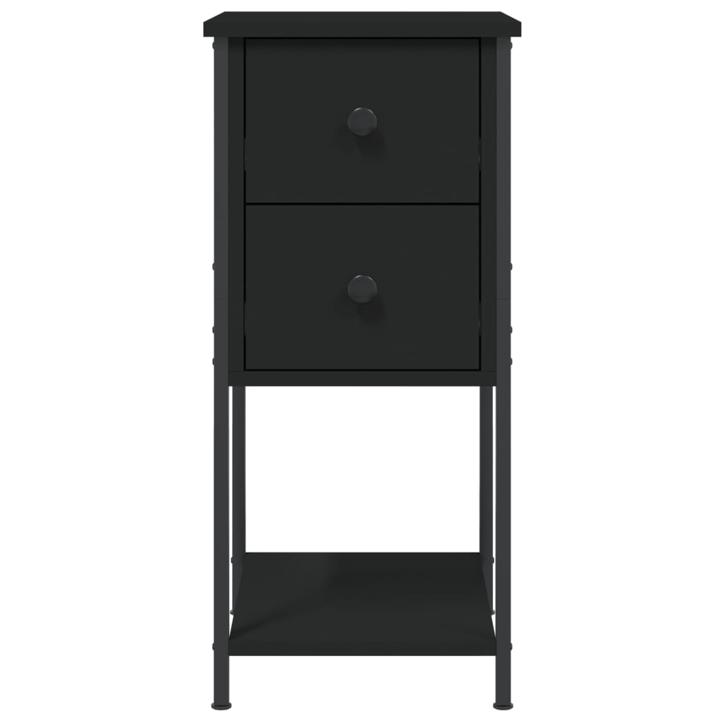 Comodino Nero 32x42x70 cm in Legno Multistrato - homemem39