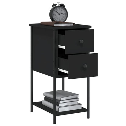 Comodini 2 pz Neri 32x42x70 cm in Legno Multistrato