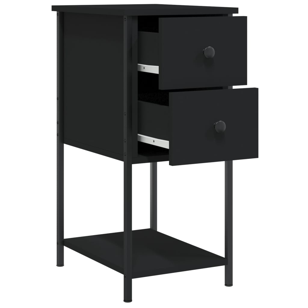 Comodini 2 pz Neri 32x42x70 cm in Legno Multistrato