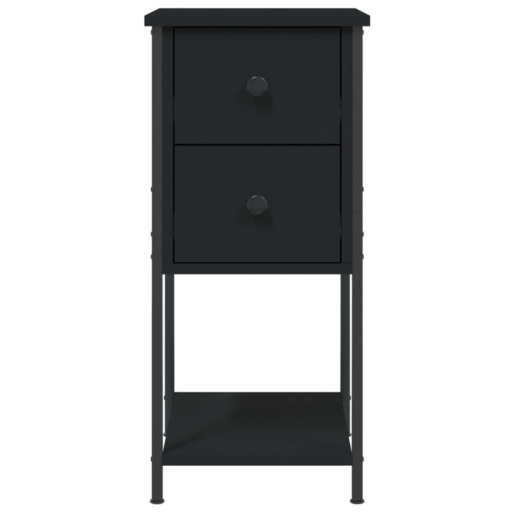 Comodini 2 pz Neri 32x42x70 cm in Legno Multistrato
