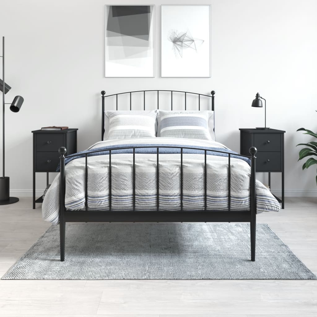 Comodini 2 pz Neri 32x42x70 cm in Legno Multistrato