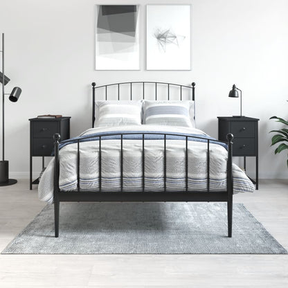 Comodini 2 pz Neri 32x42x70 cm in Legno Multistrato