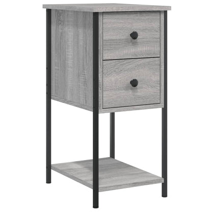 Comodino Grigio Sonoma 32x42x70 cm in Legno Multistrato