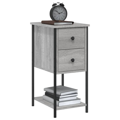 Comodino Grigio Sonoma 32x42x70 cm in Legno Multistrato
