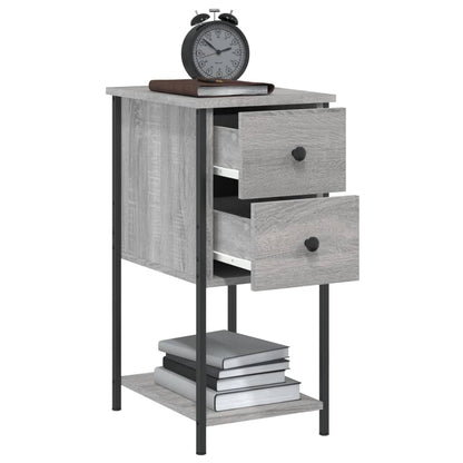 Comodini 2 pz Grigio Sonoma 32x42x70 cm in Legno Multistrato