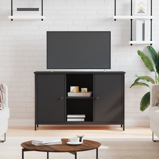Mobile Porta TV Nero 100x35x65 cm in Legno Multistrato | homemem39
