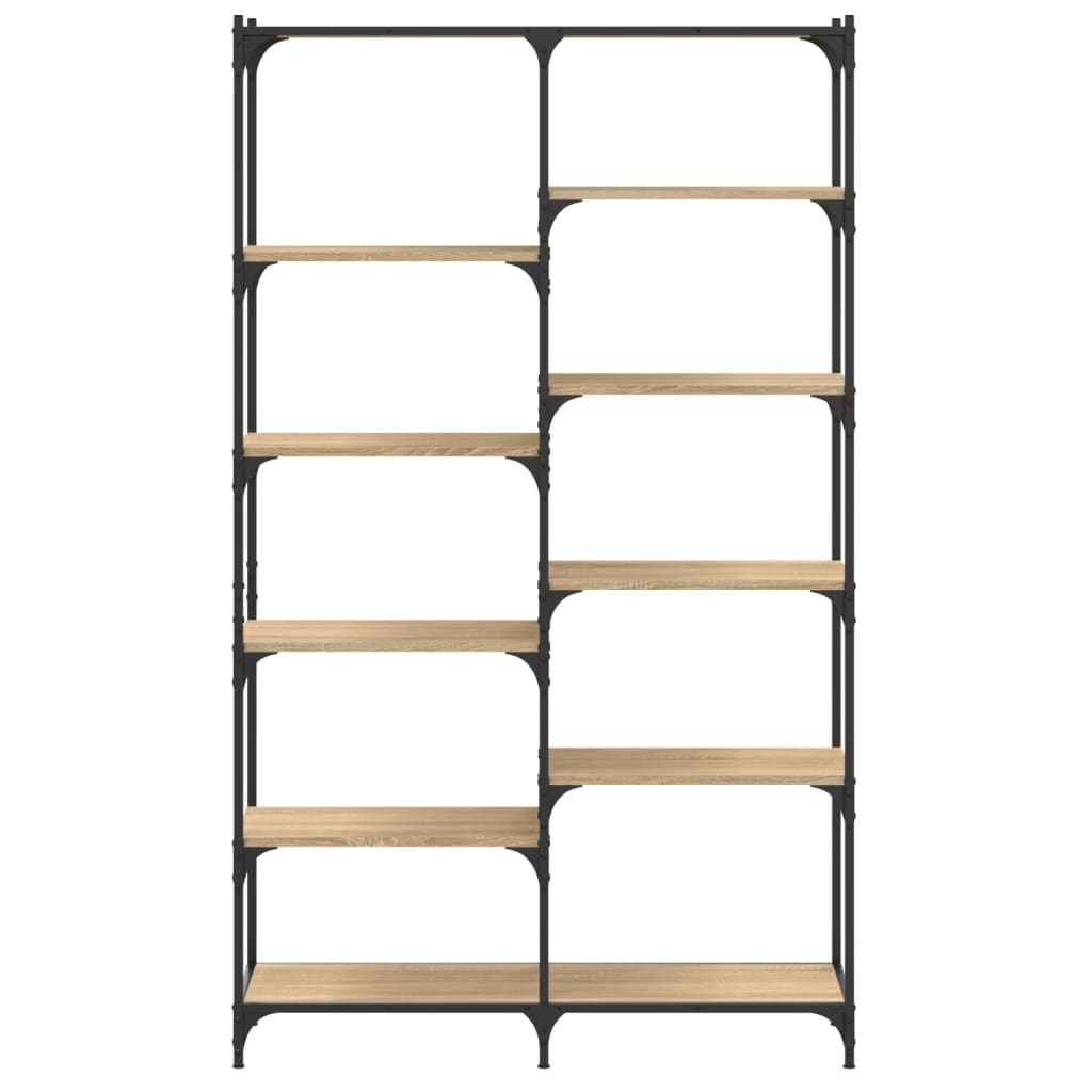 Libreria Rovere Sonoma 100x32x170 cm Legno Multistrato e Ferro