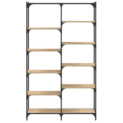 Libreria Rovere Sonoma 100x32x170 cm Legno Multistrato e Ferro
