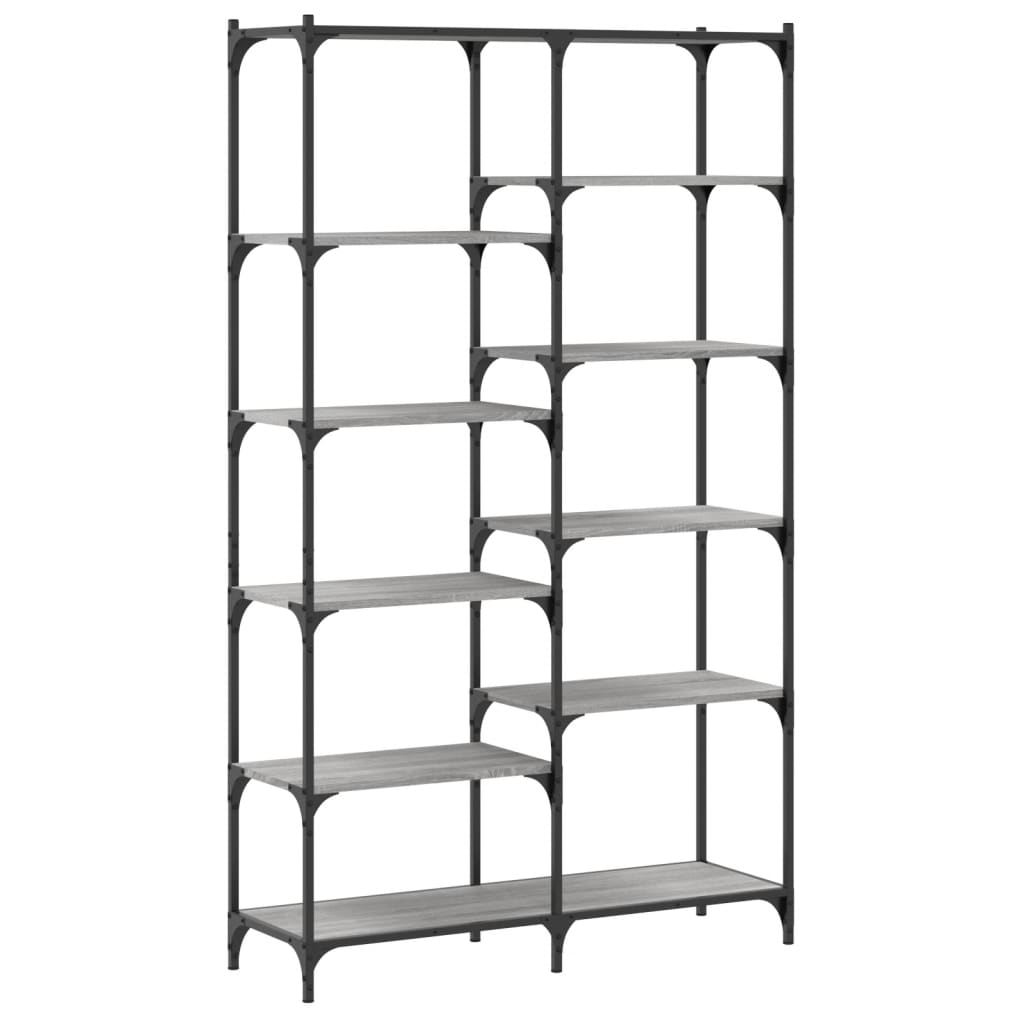 Libreria Grigio Sonoma 100x32x170 cm Legno Multistrato e Ferro | homemem39