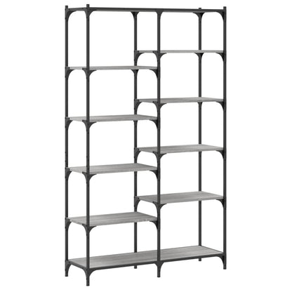 Libreria Grigio Sonoma 100x32x170 cm Legno Multistrato e Ferro | homemem39