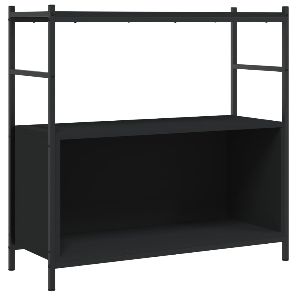 Libreria Nera 80x30x78,5 cm in Legno Multistrato e Ferro | homemem39