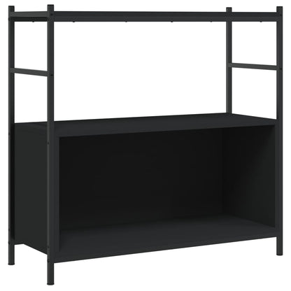 Libreria Nera 80x30x78,5 cm in Legno Multistrato e Ferro | homemem39