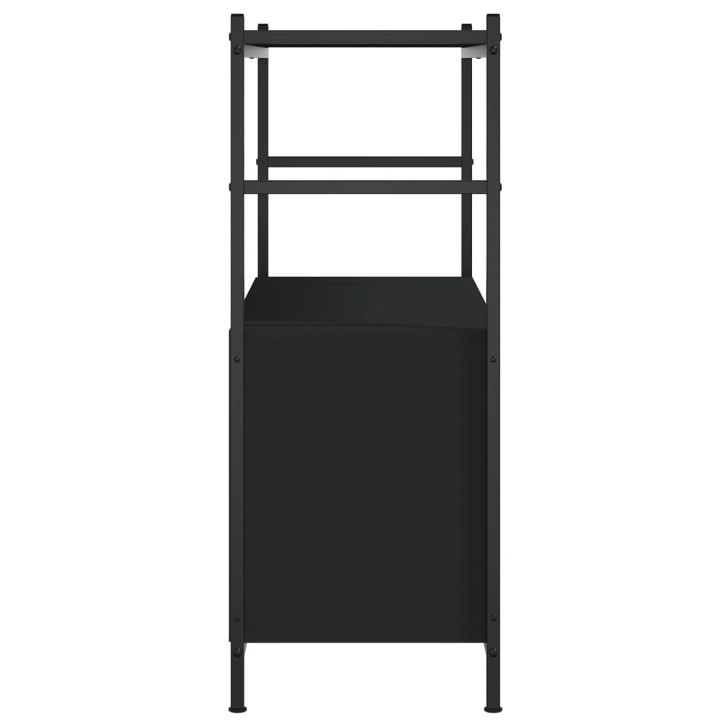 Libreria Nera 80x30x78,5 cm in Legno Multistrato e Ferro | homemem39