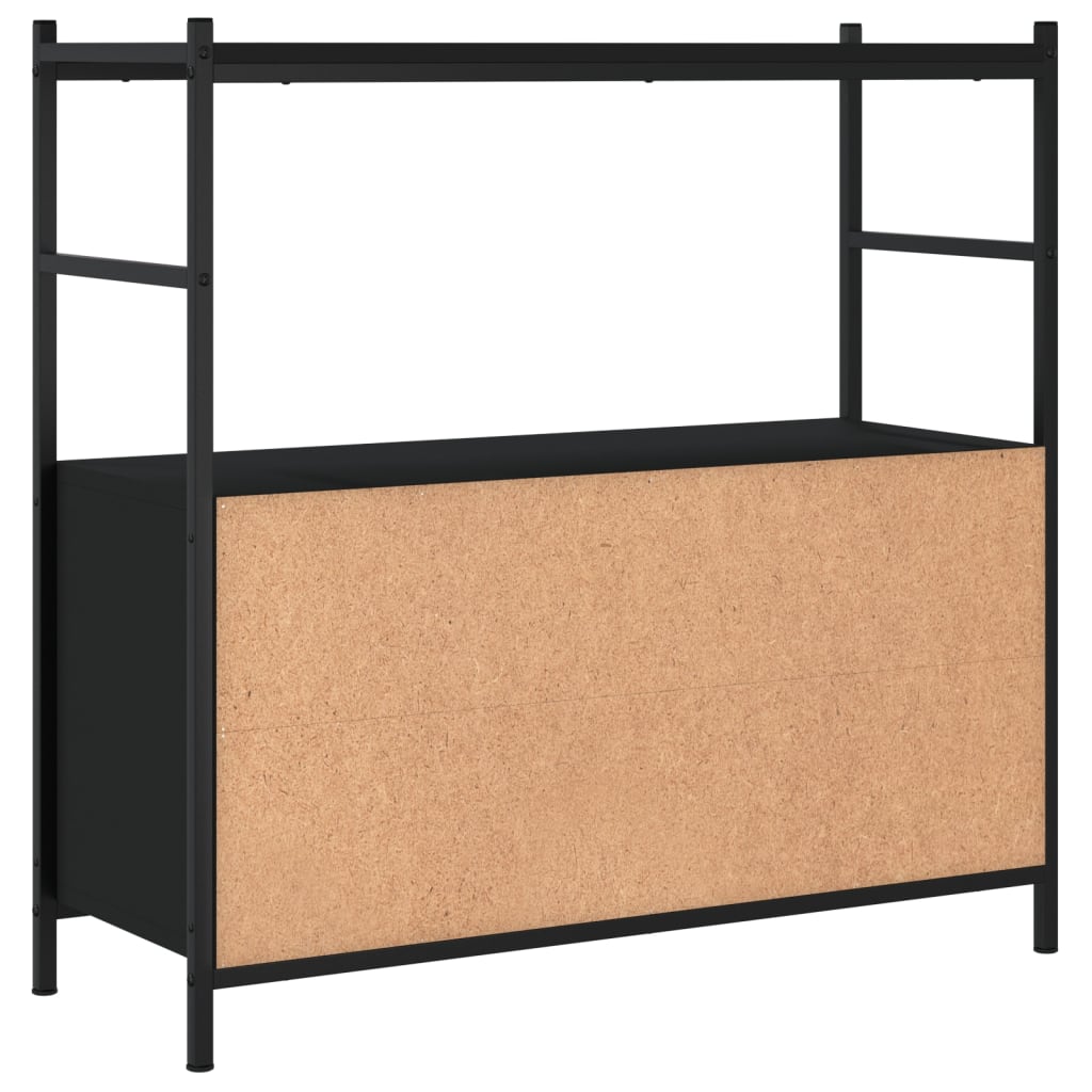 Libreria Nera 80x30x78,5 cm in Legno Multistrato e Ferro | homemem39