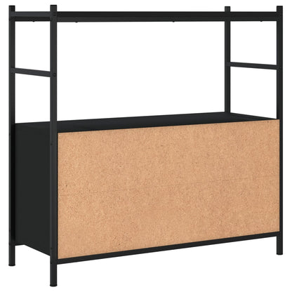 Libreria Nera 80x30x78,5 cm in Legno Multistrato e Ferro | homemem39
