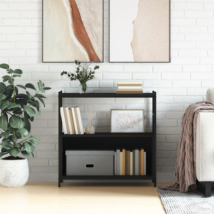 Libreria Nera 80x30x78,5 cm in Legno Multistrato e Ferro | homemem39