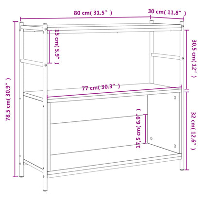 Libreria Rovere Sonoma 80x30x78,5 cm Legno Multistrato e Ferro | homemem39