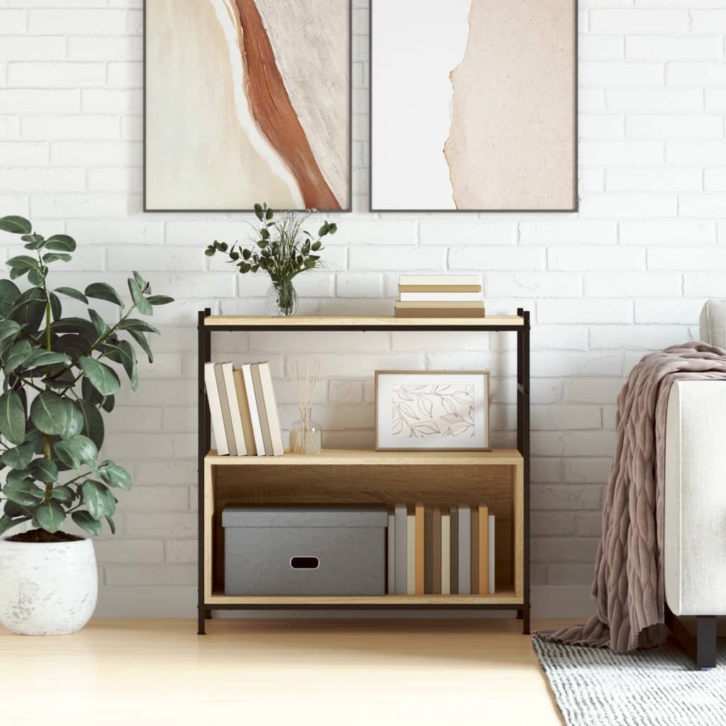 Libreria Rovere Sonoma 80x30x78,5 cm Legno Multistrato e Ferro | homemem39