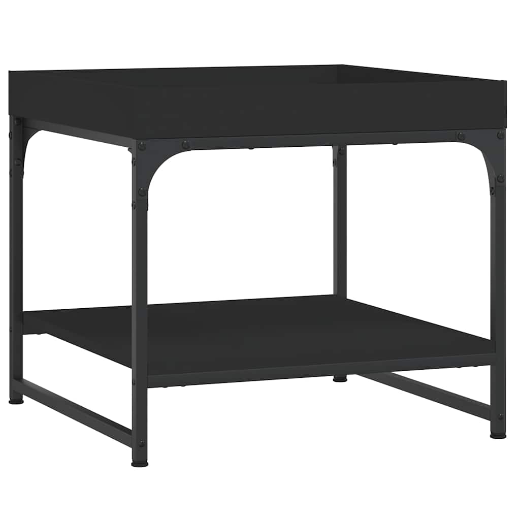 Tavolino da Salotto Nero 49,5x49,5x45 cm in Legno Multistrato | homemem39