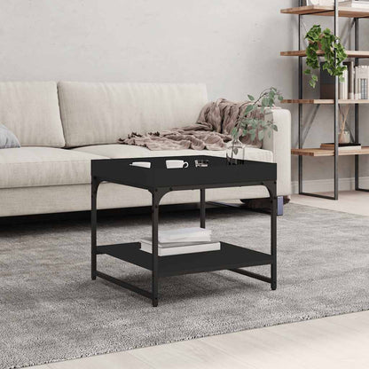 Tavolino da Salotto Nero 49,5x49,5x45 cm in Legno Multistrato | homemem39