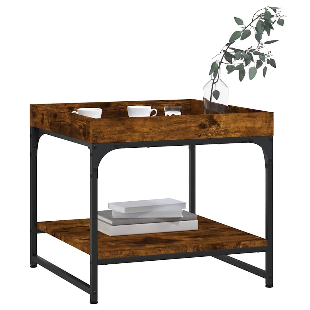 Tavolino Salotto Rovere Fumo 49,5x49,5x45 cm Legno Multistrato | homemem39