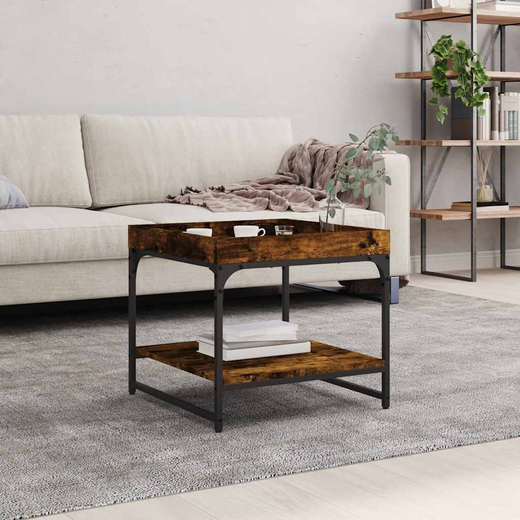 Tavolino Salotto Rovere Fumo 49,5x49,5x45 cm Legno Multistrato | homemem39