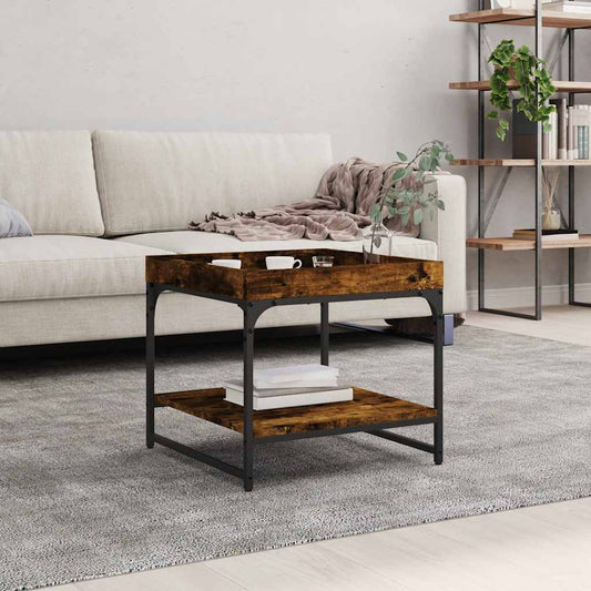 Tavolino Salotto Rovere Fumo 49,5x49,5x45 cm Legno Multistrato | homemem39