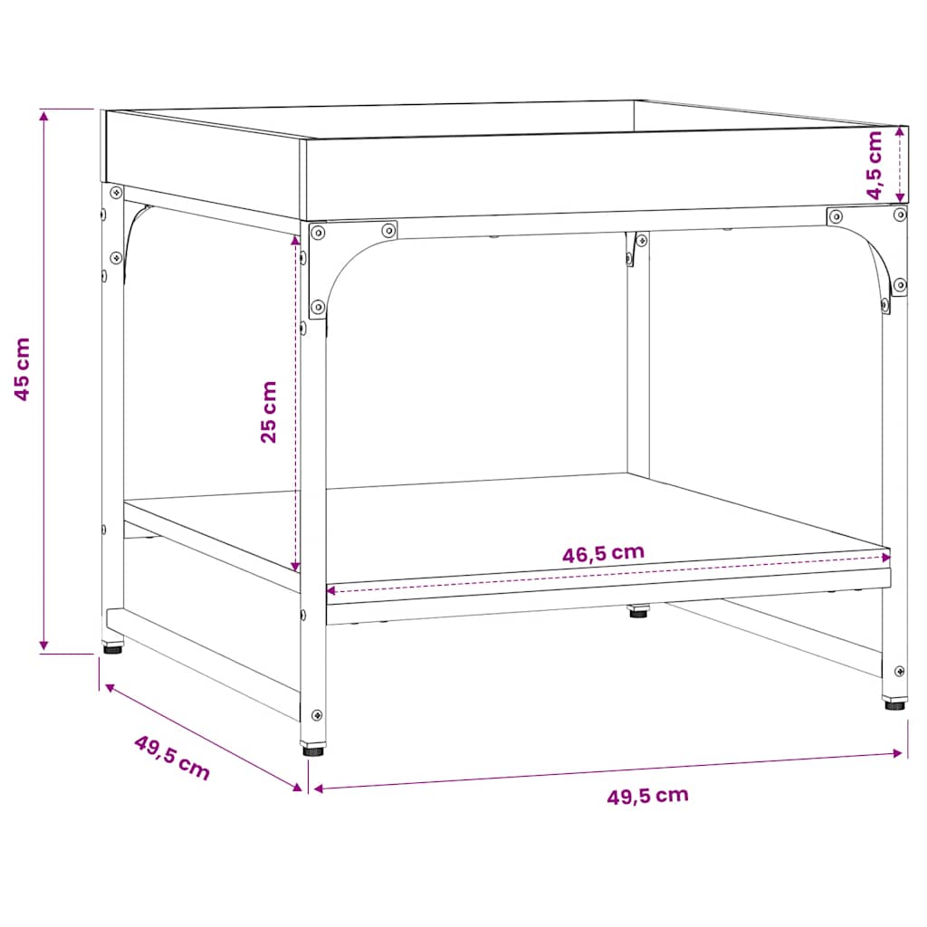 Tavolino Salotto Rovere Marrone 49,5x49,5x45 Legno Multistrato | homemem39