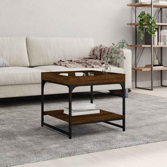 Tavolino Salotto Rovere Marrone 49,5x49,5x45 Legno Multistrato | homemem39