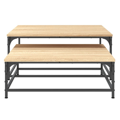 Tavolini Impilabili 2 pz Rovere Sonoma in Legno Multistrato | homemem39