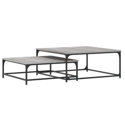 Tavolini Salotto Impilabili 2pz Grigio Sonoma Legno Multistrato | homemem39