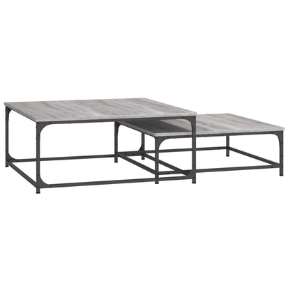 Tavolini Salotto Impilabili 2pz Grigio Sonoma Legno Multistrato | homemem39