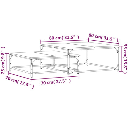Tavolini Salotto Impilabili 2pz Grigio Sonoma Legno Multistrato | homemem39