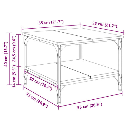 Tavolino da Salotto Rovere Fumo 55x55x40cm in Legno Multistrato | homemem39