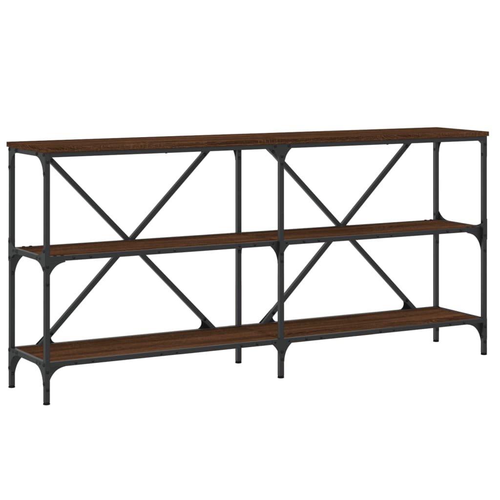 Tavolo Consolle Rovere Marrone 160x30x75 cm Multistrato e Ferro - homemem39