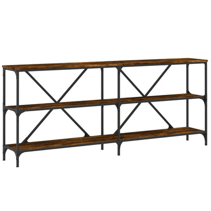 Tavolo Consolle Rovere Fumo 180x30x75cm Legno Multistrato Ferro - homemem39