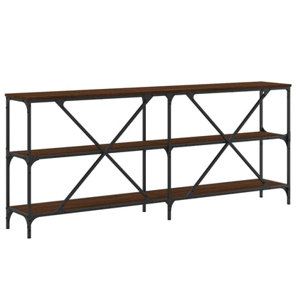 Tavolo Consolle Rovere Marrone 180x30x75 cm Multistrato e Ferro - homemem39