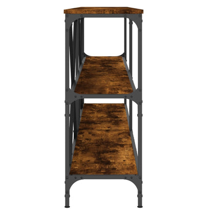Tavolo Consolle Rovere Fumo 200x30x75cm Legno Multistrato Ferro - homemem39
