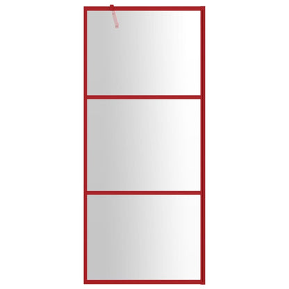 Parete per Doccia Walk-in Vetro Trasparente ESG 80x195 cm Rossa - homemem39