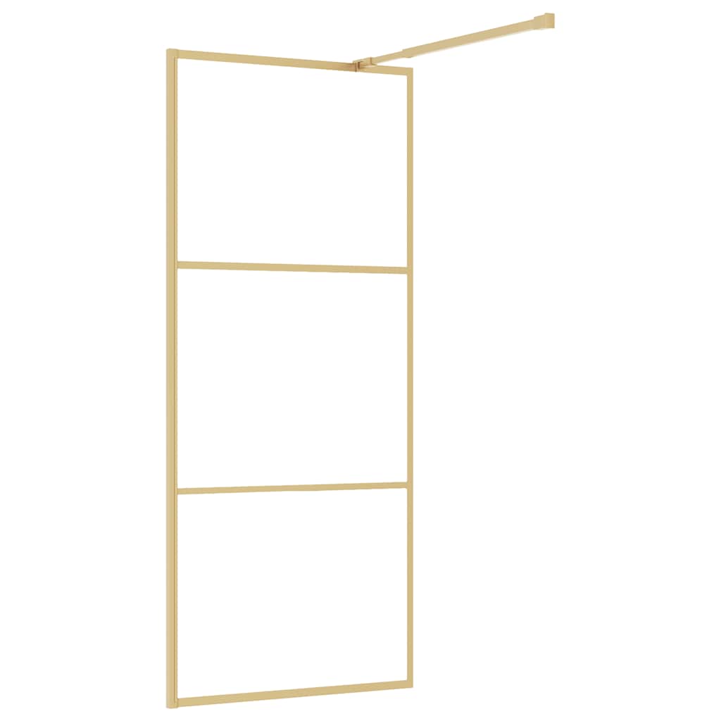 Parete per Doccia Walk-in Vetro Trasparente ESG 80x195 cm Oro | homemem39