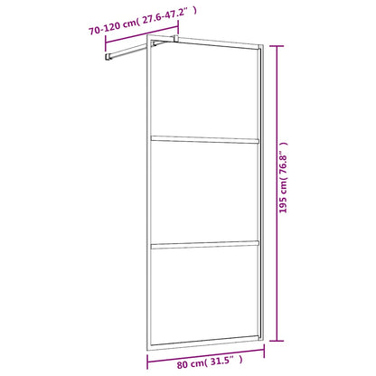 Parete per Doccia Walk-in Vetro Trasparente ESG 80x195 cm Oro | homemem39