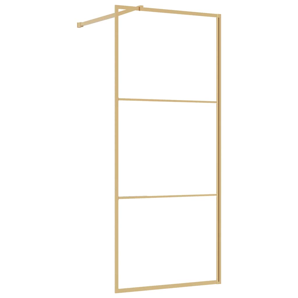 Parete per Doccia Walk-in Vetro Trasparente ESG 90x195 cm Oro