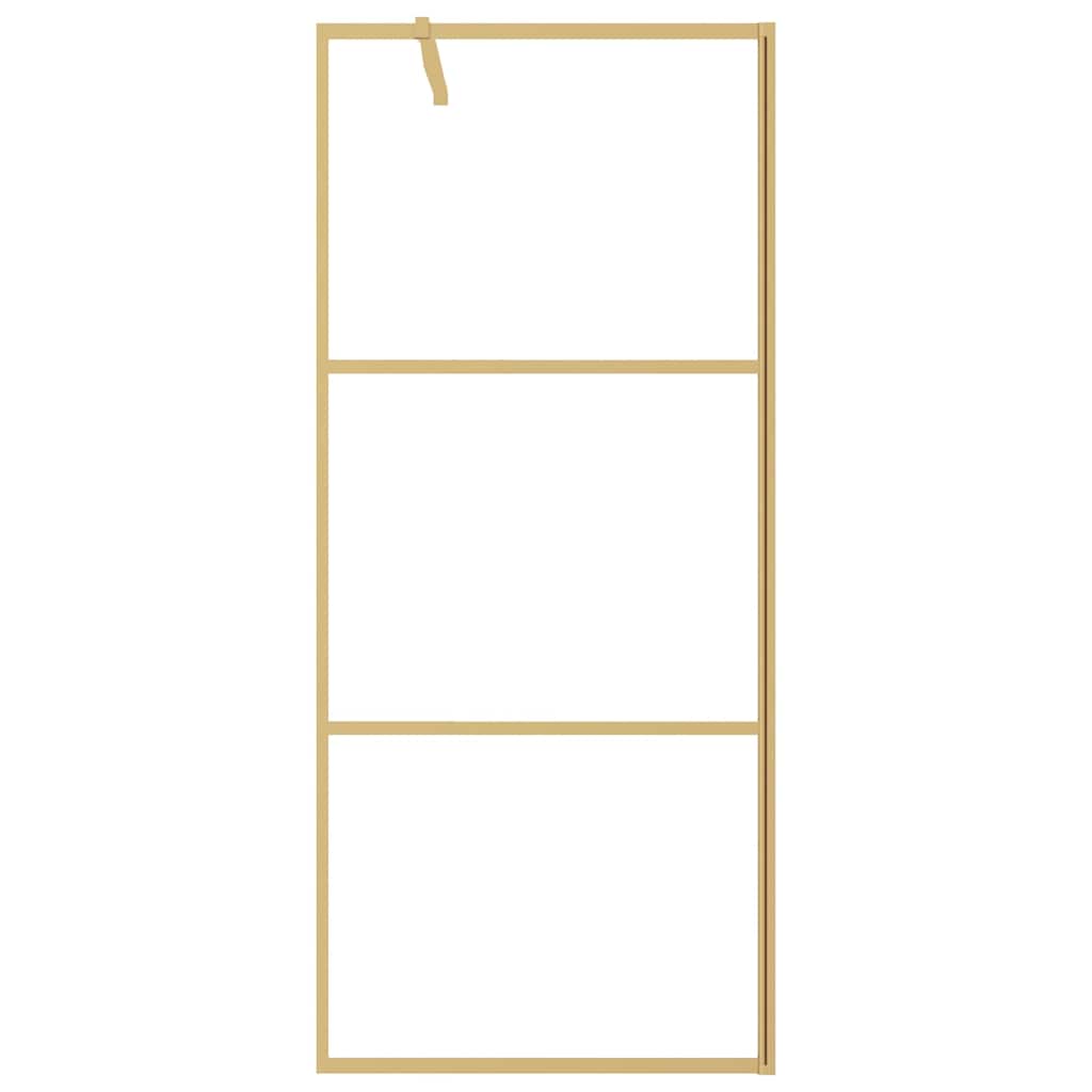 Parete per Doccia Walk-in Vetro Trasparente ESG 90x195 cm Oro