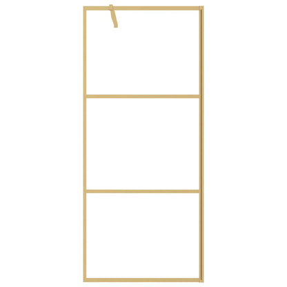 Parete per Doccia Walk-in Vetro Trasparente ESG 90x195 cm Oro