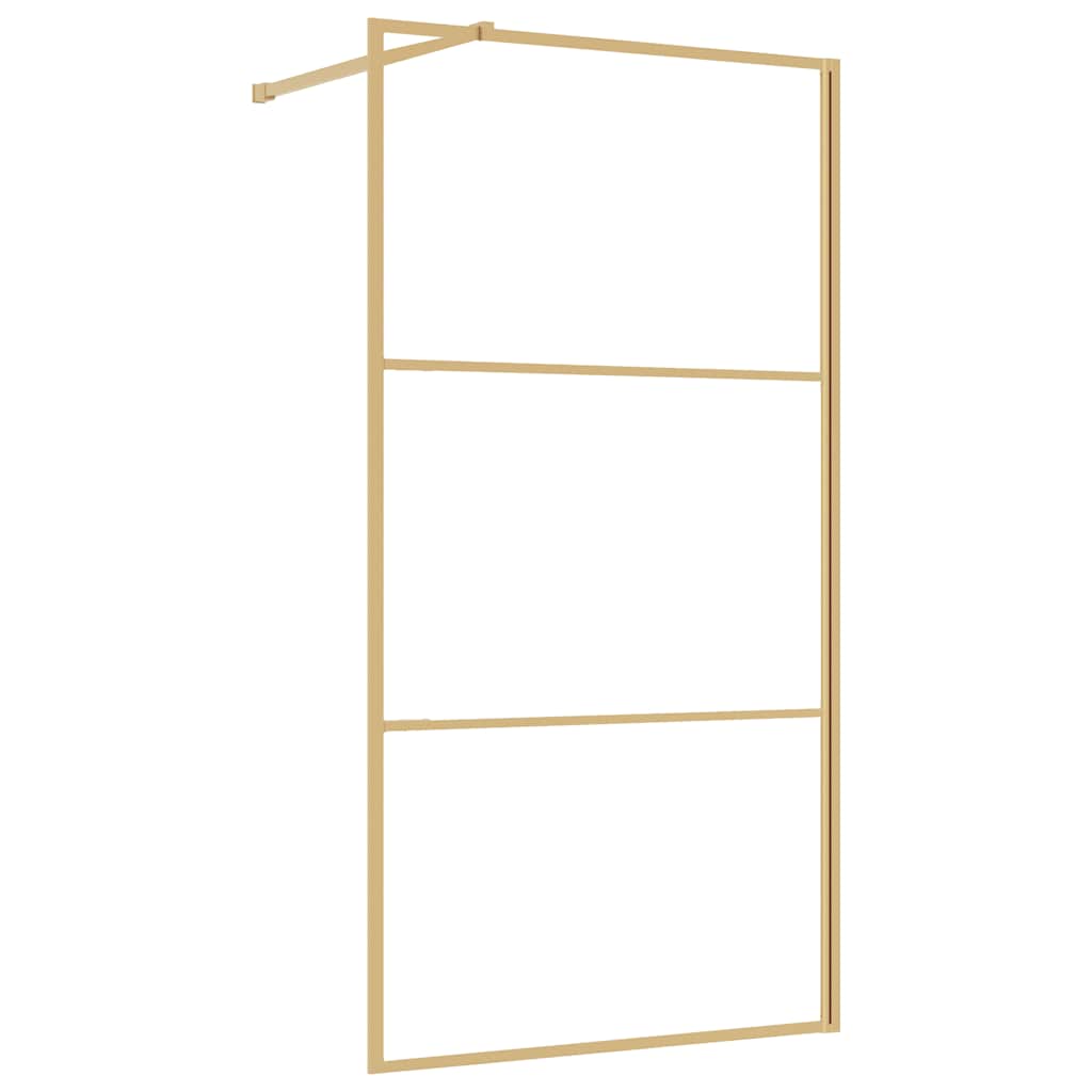 Parete per Doccia Walk-in Vetro Trasparente ESG 100x195 cm Oro